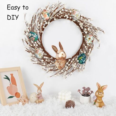 Whonline 18 Inches Pip Berry Wreath Christmas Wreath Off White Winter Wreath for Festival Celebration Front Door Wall Window Home Decor in Kuwait