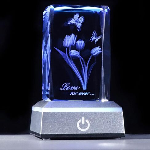 YWHL 3D منقوشة كريستال روز أنا أحبك هدايا لها ذكرى رومانسية عيد الحب هدية لصديقة زوجة عيد الأم هدايا عيد الميلاد لأمي النساء in Kuwait