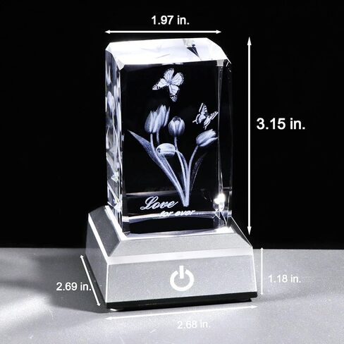 YWHL 3D منقوشة كريستال روز أنا أحبك هدايا لها ذكرى رومانسية عيد الحب هدية لصديقة زوجة عيد الأم هدايا عيد الميلاد لأمي النساء in Kuwait