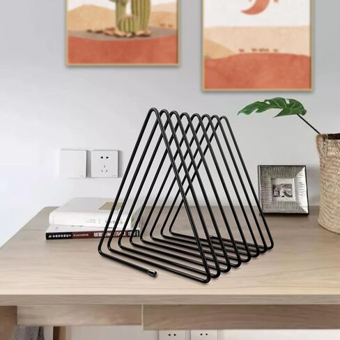 BLELEYLL 2PCS Vinyl Record Storage Rack，14-slot Metal Magazine Book Album Display Shelf,Vinyl Records Holder,Record Rack，Vinyl Record Organizer,Vinyl Holder Stand，Record Holder for Albums. in Kuwait