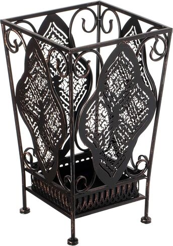 Dualplex Umbrella Holder Umbrella Stand Rack Super Quality Metal Entry Hallway Décor Removable Drip Tray for Home Office Holds Umbrellas Canes Walking Sticks Best Gift 16" Tall (Wallside, Antique) in Saudi Arabia