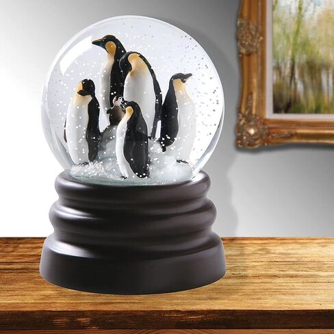 WHAT ON EARTH Musical Snow Globe - Adorable Penguin Figurines Snowglobe, Wind Up Christmas Water Globe Plays Let It Snow in Saudi Arabia