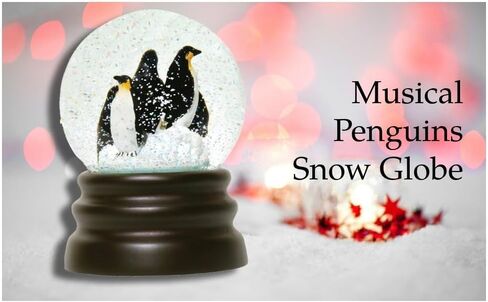 WHAT ON EARTH Musical Snow Globe - Adorable Penguin Figurines Snowglobe, Wind Up Christmas Water Globe Plays Let It Snow in Saudi Arabia