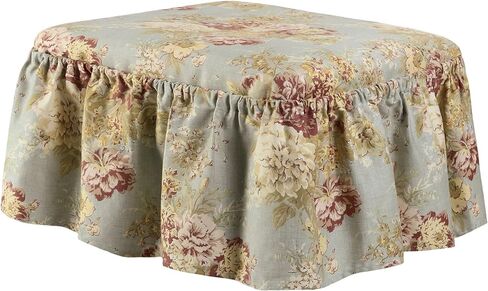 SURE FIT Waverly Ballad Bouquet 2 Piece Ottoman Slipcover in Robin's Egg in Saudi Arabia