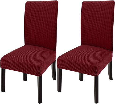GoodtoU Chair Covers for Dining Room Set of 2, Stretch Parson Chair Slipcover Removable Washable Chair Protector for Home/Restaurant/Banquet,Funda Para Sillas de Comedor(Black, Set of 2) in Kuwait