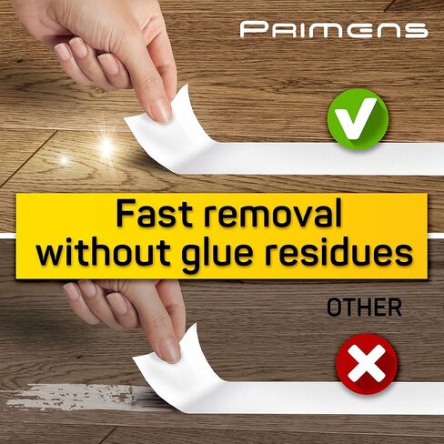 Double Sided Carpet Tape - Rug Grippers Tape for Area Rugs and Hardwood Floors Safe - Carpet Binding Tape Removable, Residue Free, Strong Adhesive and Heavy Duty Stickers Tape, 2 Inch / 12 Yards in Kuwait