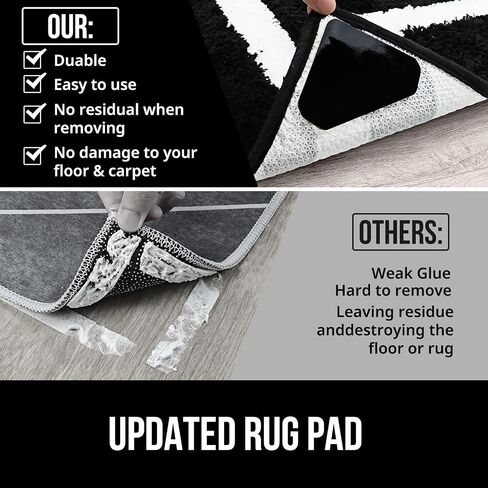 JEEREE Gripper for Rug 12 Pack - Dual Sided Anti Curling Rug Tape Rug Stickers Non Slip Washable Carpet Tapes Rug Corner Grippers for Area Rugs and Tile in Saudi Arabia