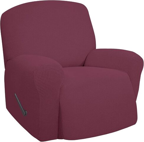 Easy-Going Oversized Recliner Stretch Sofa Slipcover Sofa Cover 1 Piece Furniture Protector Couch Soft with Elastic Bottom Kids,Polyester Spandex Jacquard Small Checks(Oversize Recliner,ASH Rose) in Kuwait