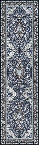 Well Woven Kings Court Gene Traditional Medallion Blue Machine Washable Indoor/Outdoor 2'7" x 9'10" Runner Rug in Saudi Arabia