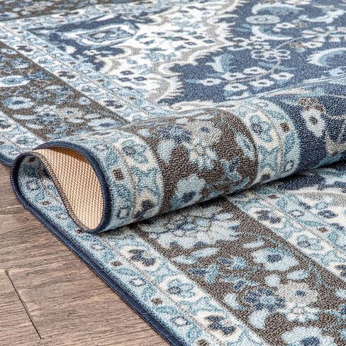 Well Woven Kings Court Gene Traditional Medallion Blue Machine Washable Indoor/Outdoor 2'7" x 9'10" Runner Rug in Saudi Arabia