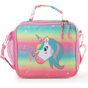 Kazulo Mermaid Tail Insulated Lunch Bag, Spacious, Durable, Easy to Clean, Girls Lunch Box with Water Bottle Holder & Shoulder Strap in Kuwait