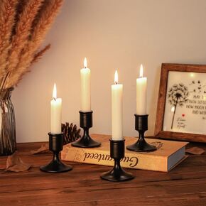 Black Candlestick Holders, 6 Pcs Metal Taper Candle Holders Candle Stick Candle Holder for Festive Table Decor Wedding Centerpiece Mantelpiece Home Decor Warmhousing Gift in Kuwait