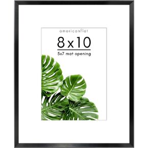 Americanflat Aluminum 12x18 Poster Frame in Black - Use as 11x17 Picture Frame with Mat or 12x18 Frame Without Mat - Shatter Resistant Glass with Built-in Hanging Hardware for Wall