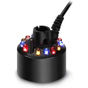 صانع رذاذ Gutecomuik، 12 مصباح LED للنافورة الداخلية، جهاز ضباب صغير للبركة، جهاز ترطيب الهواء مثالي لبركة نافورة المياه، الهالوين، ديكور عيد الميلاد in Kuwait