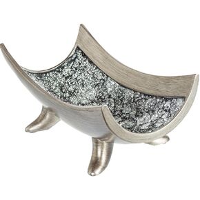 Creative Scents Schonwerk Centerpiece Bowl - Crackled Mosaic Design - Functional Table Decorations - Centerpieces for Dining/Living Room - Best Wedding/Birthday (Silver)