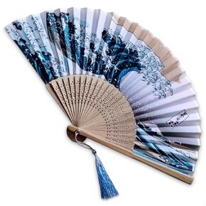 Japanese Fan Decorative Folding Fans Handheld - Portable Folding Fan Bamboo Hand Fan Vintage Hand Fans for Women Bamboo Silk Japanese Fans Folding Fan for Women - Chinese Style Handheld Fan Foldable