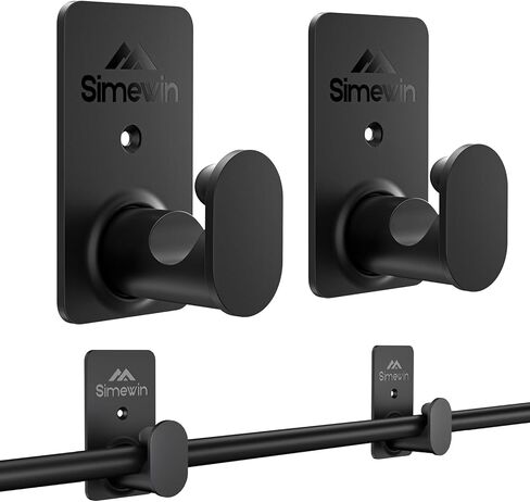 لا توجد دعامات لقضبان ستارة الحفر ولا توجد حوامل لقضبان ستارة الحفر 【ترقية لاصق 3M】خطافات قضيب ستارة صديقة للمستأجر خالية من الأظافر مناسبة للأعمدة 5/8 بوصة (4 قطع بيضاء) in Kuwait