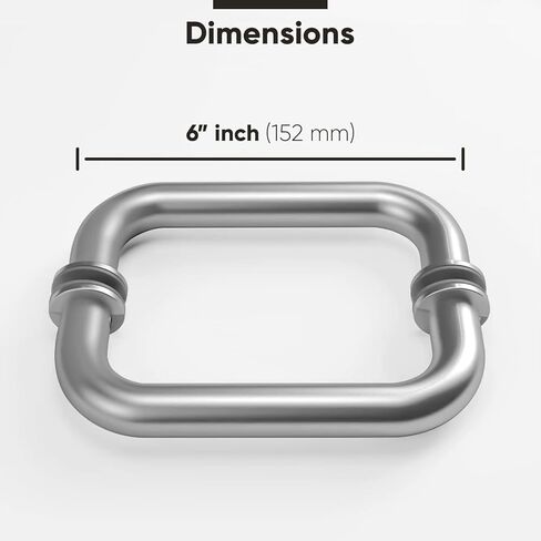 مقبض سحب من الزجاج والمرآة مقاس 6 بوصات من الخلف إلى الخلف على شكل حرف C مع لمسة نهائية من الكروم لباب الدش in Kuwait