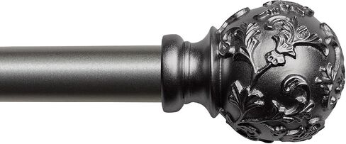 Exclusive Home Vine 1" Curtain Rod and Finial Set, Distressed White, Adjustable 36"-72" in Saudi Arabia