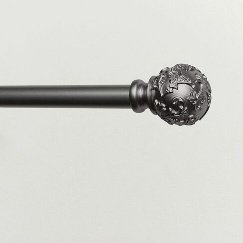 Exclusive Home Vine 1" Curtain Rod and Finial Set, Distressed White, Adjustable 36"-72" in Saudi Arabia