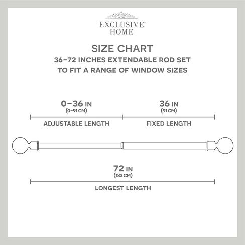 Exclusive Home Vine 1" Curtain Rod and Finial Set, Distressed White, Adjustable 36"-72" in Saudi Arabia