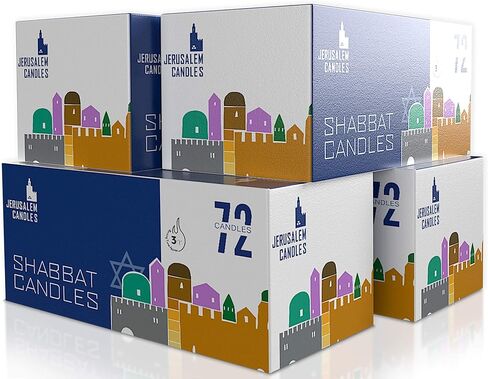 Shabbat Candles - Traditional Shabbos Candles - 3 Hour - 4-Pack x 72 Count, (288 Candles) in Kuwait