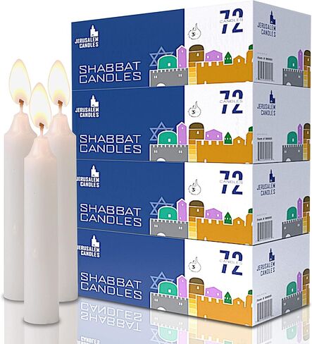 Shabbat Candles - Traditional Shabbos Candles - 3 Hour - 4-Pack x 72 Count, (288 Candles) in Kuwait