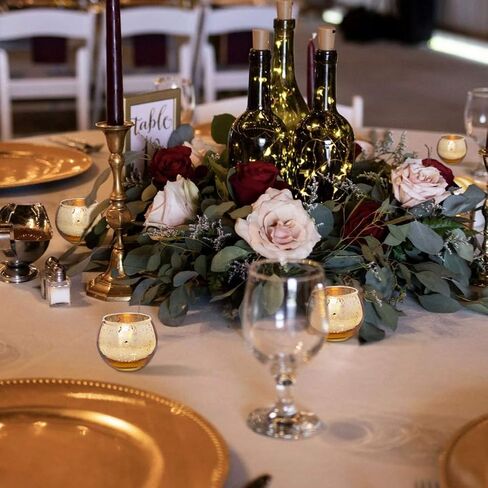 مجموعة حوامل شموع نذرية من Letine Gold مكونة من 36 قطعة - حامل شموع زجاجي ذهبي زئبقي مرقط دائري - مثالي لقطع الزفاف المركزية وديكور المنزل in Kuwait