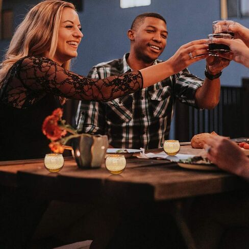 مجموعة حوامل شموع نذرية من Letine Gold مكونة من 36 قطعة - حامل شموع زجاجي ذهبي زئبقي مرقط دائري - مثالي لقطع الزفاف المركزية وديكور المنزل in Kuwait