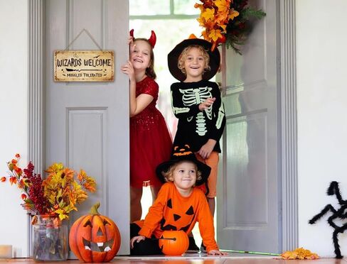 لافتة باب من دي 4 دريم ويزاردز بعبارة Welcome Muggles Tolerated مقاس 11.8×5.9 انش بتصميم عتيق للتعليق على الحائط لديكور المنزل والاماكن الداخلية والخارجية in Kuwait