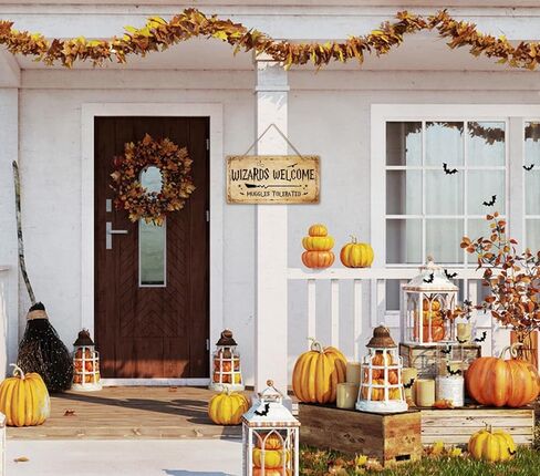 لافتة باب من دي 4 دريم ويزاردز بعبارة Welcome Muggles Tolerated مقاس 11.8×5.9 انش بتصميم عتيق للتعليق على الحائط لديكور المنزل والاماكن الداخلية والخارجية in Kuwait