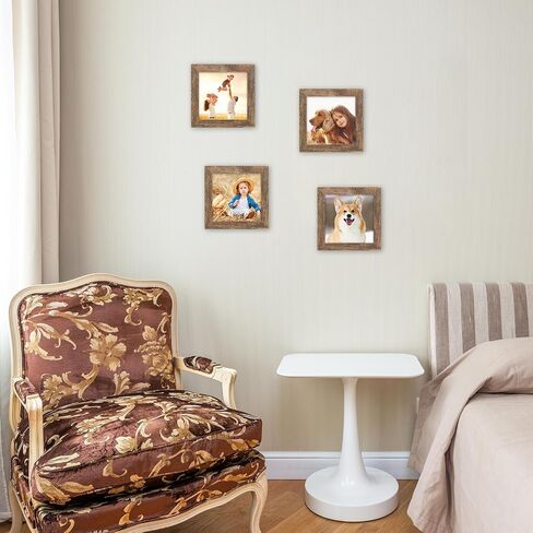 مجموعة إطارات صور بنية مقاس 10x10 من VSIONROCK مكونة من قطعتين، صور عرض 8x8 مع حصيرة أو 10x10 بدون حصيرة للتركيب على الحائط وسطح الطاولة، مصنوعة من زجاج عالي الدقة in Kuwait