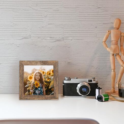 مجموعة إطارات صور بنية مقاس 10x10 من VSIONROCK مكونة من قطعتين، صور عرض 8x8 مع حصيرة أو 10x10 بدون حصيرة للتركيب على الحائط وسطح الطاولة، مصنوعة من زجاج عالي الدقة in Kuwait