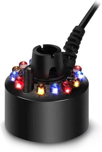 صانع رذاذ Gutecomuik، 12 مصباح LED للنافورة الداخلية، جهاز ضباب صغير للبركة، جهاز ترطيب الهواء مثالي لبركة نافورة المياه، الهالوين، ديكور عيد الميلاد in Kuwait