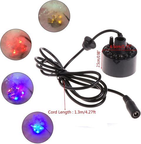 صانع رذاذ Gutecomuik، 12 مصباح LED للنافورة الداخلية، جهاز ضباب صغير للبركة، جهاز ترطيب الهواء مثالي لبركة نافورة المياه، الهالوين، ديكور عيد الميلاد in Kuwait