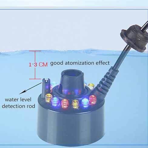 صانع رذاذ Gutecomuik، 12 مصباح LED للنافورة الداخلية، جهاز ضباب صغير للبركة، جهاز ترطيب الهواء مثالي لبركة نافورة المياه، الهالوين، ديكور عيد الميلاد in Kuwait