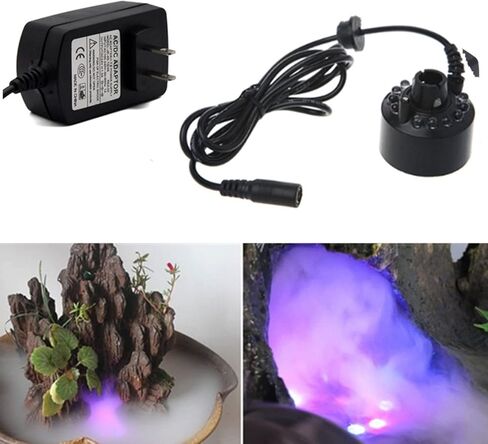 صانع رذاذ Gutecomuik، 12 مصباح LED للنافورة الداخلية، جهاز ضباب صغير للبركة، جهاز ترطيب الهواء مثالي لبركة نافورة المياه، الهالوين، ديكور عيد الميلاد in Kuwait