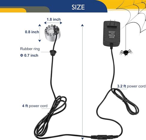 هانشين جهاز ترطيب الهواء بالموجات فوق الصوتية 12 مصباح LED يعمل بالموجات فوق الصوتية للحماية من نقص المياه لتزيين الهالوين ونافورة المياه والبركة in Kuwait