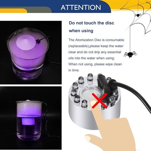 هانشين جهاز ترطيب الهواء بالموجات فوق الصوتية 12 مصباح LED يعمل بالموجات فوق الصوتية للحماية من نقص المياه لتزيين الهالوين ونافورة المياه والبركة in Kuwait