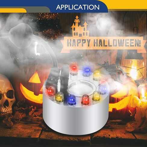 هانشين جهاز ترطيب الهواء بالموجات فوق الصوتية 12 مصباح LED يعمل بالموجات فوق الصوتية للحماية من نقص المياه لتزيين الهالوين ونافورة المياه والبركة in Kuwait