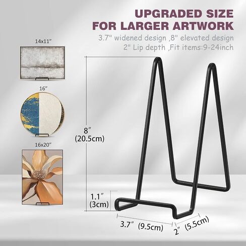 Plate Holder Easel Display Stand - 6 inch Metal Plate Stands for Display - Tabletop Picture Stand - Black Iron Easels for Display Pictures | Photo Frames | Book | Decorative Plates | Plaque - 4Pack in Saudi Arabia