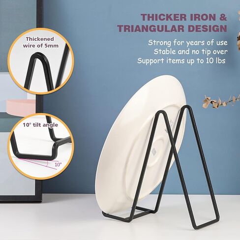 Plate Holder Easel Display Stand - 6 inch Metal Plate Stands for Display - Tabletop Picture Stand - Black Iron Easels for Display Pictures | Photo Frames | Book | Decorative Plates | Plaque - 4Pack in Saudi Arabia