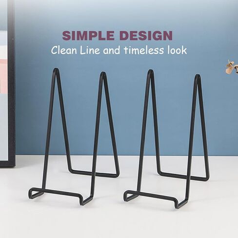Plate Holder Easel Display Stand - 6 inch Metal Plate Stands for Display - Tabletop Picture Stand - Black Iron Easels for Display Pictures | Photo Frames | Book | Decorative Plates | Plaque - 4Pack in Saudi Arabia