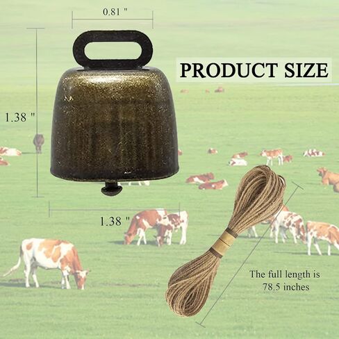 12 قطعة أجراس نحاسية لحصان البقر والأغنام لمسافات طويلة وأجراس الحديد للأغنام والنحاس بصوت عالٍ من النحاس البرونزي، سلسلة من خيوط القنب للبقرة، وأغنام الحصان، وديكور الكريسماس in Kuwait