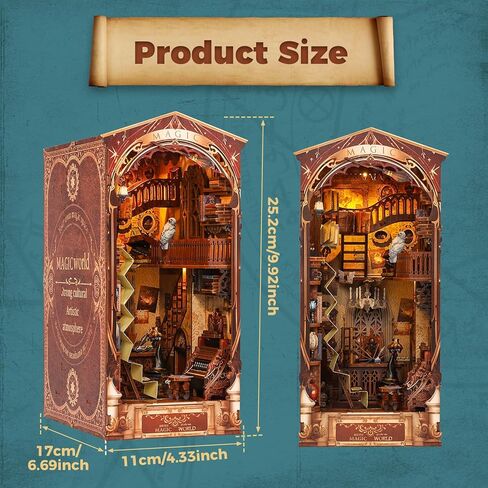 DIY Book Nook Kit, 3D Wooden Puzzle Booknook, Decorative Bookend, Bookshelf Insert Decor Alley with Furniture and LED Light for Birthday Home Desk Décor (Cherry Blossom Alley) in Kuwait