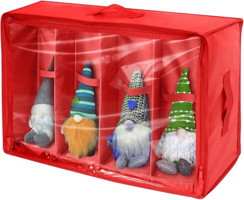 صندوق تخزين تماثيل عيد الميلاد من ديماو لكسارة البندق، حاوية تخزين لكسارة البندق، يحمل 4 تماثيل تصل إلى 16 بوصة صندوق تخزين ملحقات عيد الميلاد قابل للطي in Kuwait