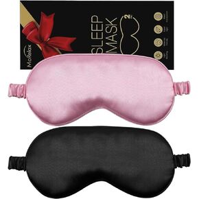 Sleep Mask for Side Sleeper 2 Pack,100% Light Blocking,Pure Silk Soft and Comfort Ultralight Eye Sleep Shade Cover Night Blindfold for Men Women in Kuwait
