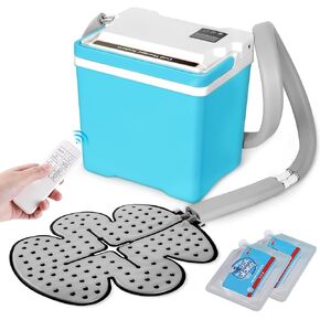 آلة ثلج للركبة بعد الجراحة، نظام علاج بارد هادئ مع جهاز تحكم عن بعد، مؤقت قابل للبرمجة، العلاج بالتبريد للكاحل، الكتف، أسفل الظهر، تخفيف آلام الركبة، وسادة ضغط بتغطية كاملة in Kuwait