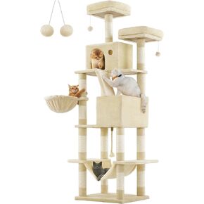 Feandrea Cat Tree, 81.1-Inch Large Cat Tower, Multi-Level Condo, Smoky Gray in Saudi Arabia