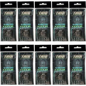 بلاك مرساة 10 عبوات من منصات سابيكي | صيد الأسماك في المياه المالحة هوك الطعم الحاد | مقاس #4، مقاس #6، أو مقاس #8 in Kuwait